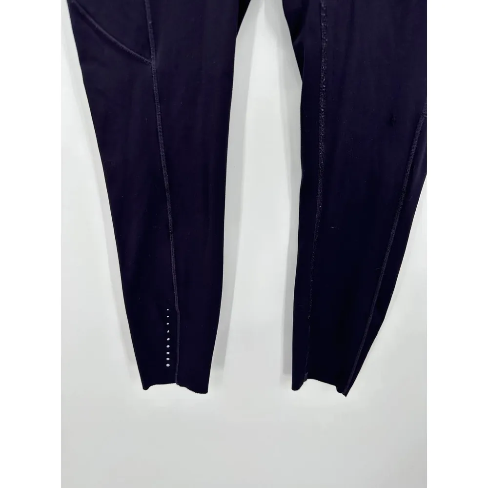 Lululemon Fast and Free 7/8 Dark Purple Pull On Tights Leggings Women's Size 6 - Image 5