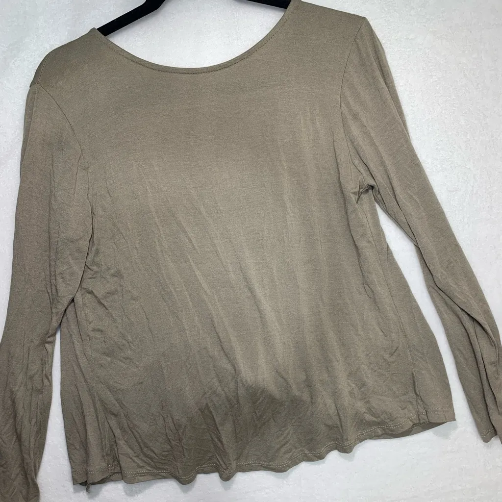 Women's Tan Long Sleeve Top Size M Brown Size M - Image 7