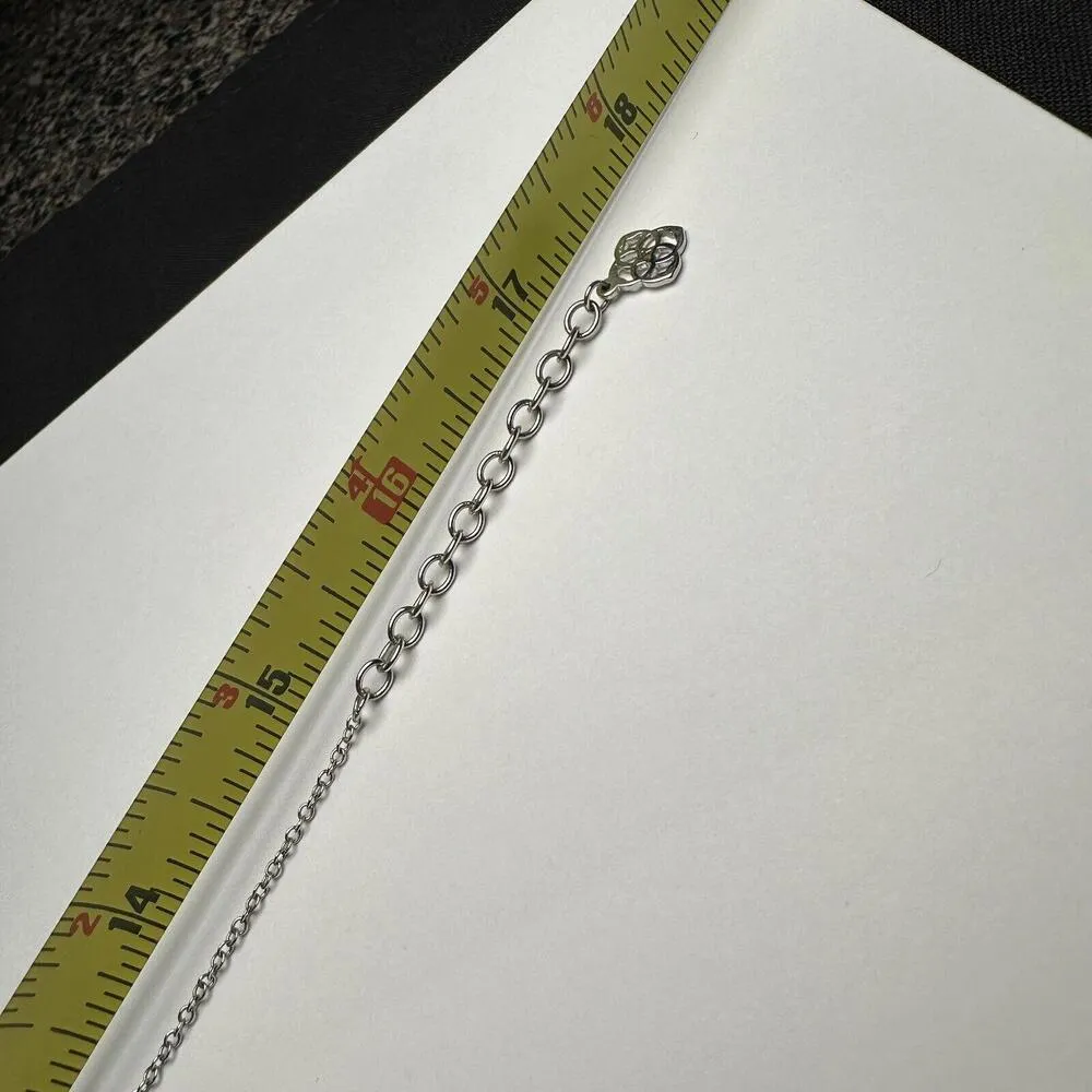 Kendra Scott Elisa Blue Drusy Silver Tone Necklace Adjustable Length - Image 9