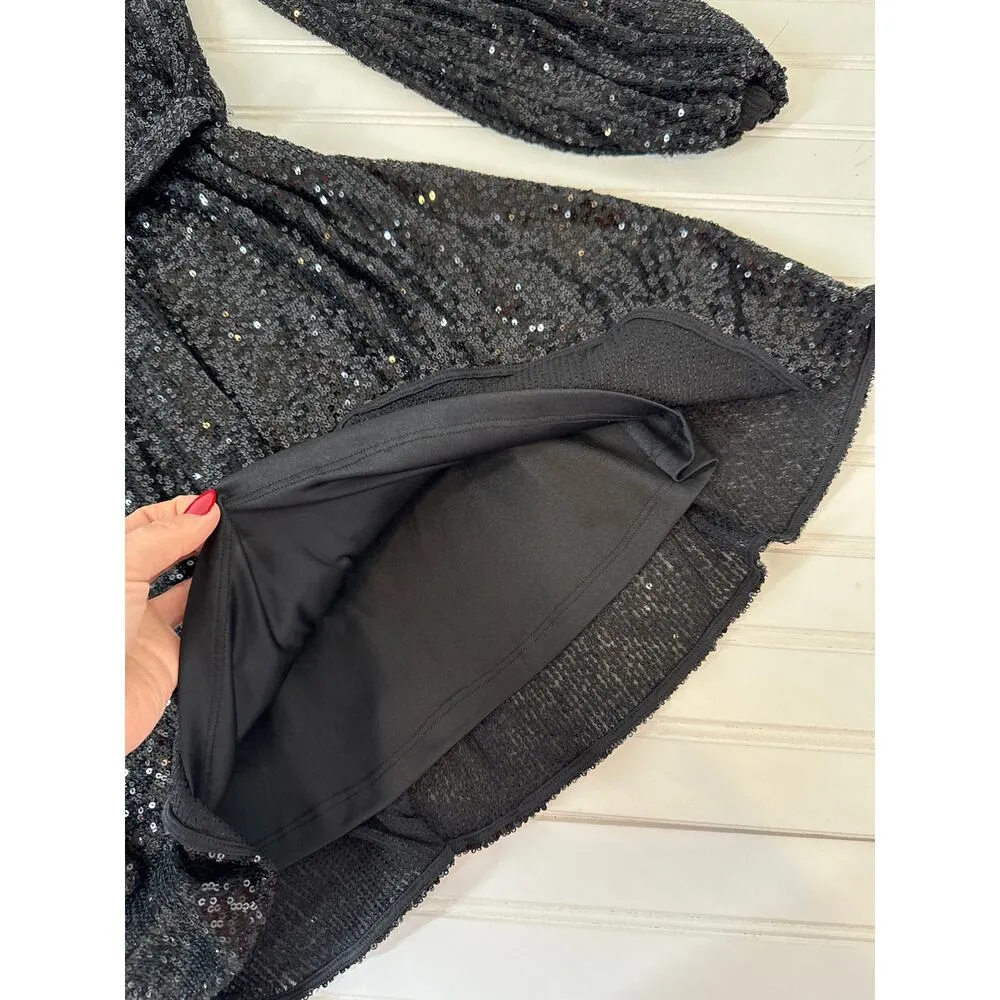 NWT Bardot Sequin Bellissa Dress Black Party Cocktail Club Glam Bling Size 2 - Image 8