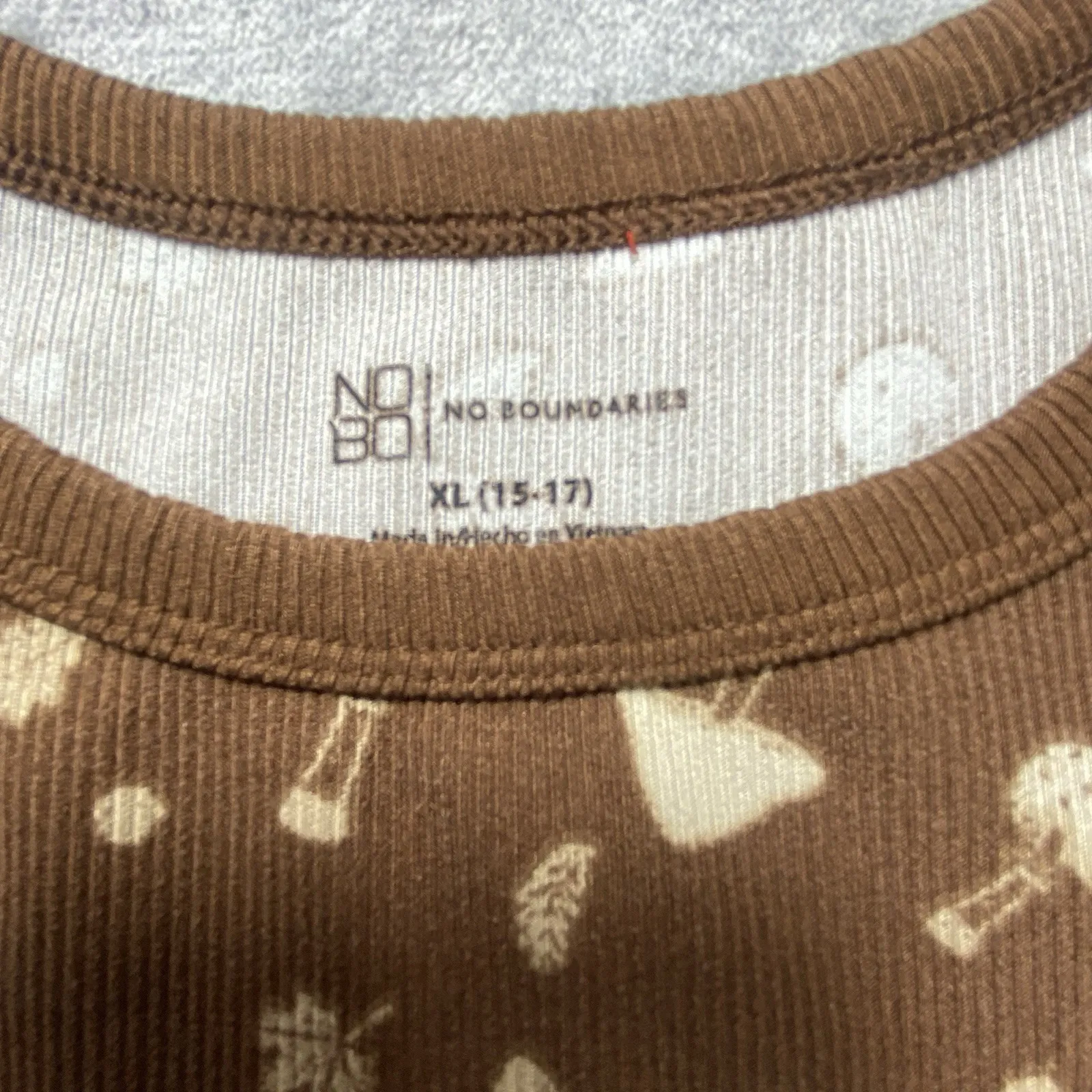 Mushroom Shirt Juniors XL‎ Retro Y2K 90's Hippie Cottagecore Crop Ribbed 70's - Image 7