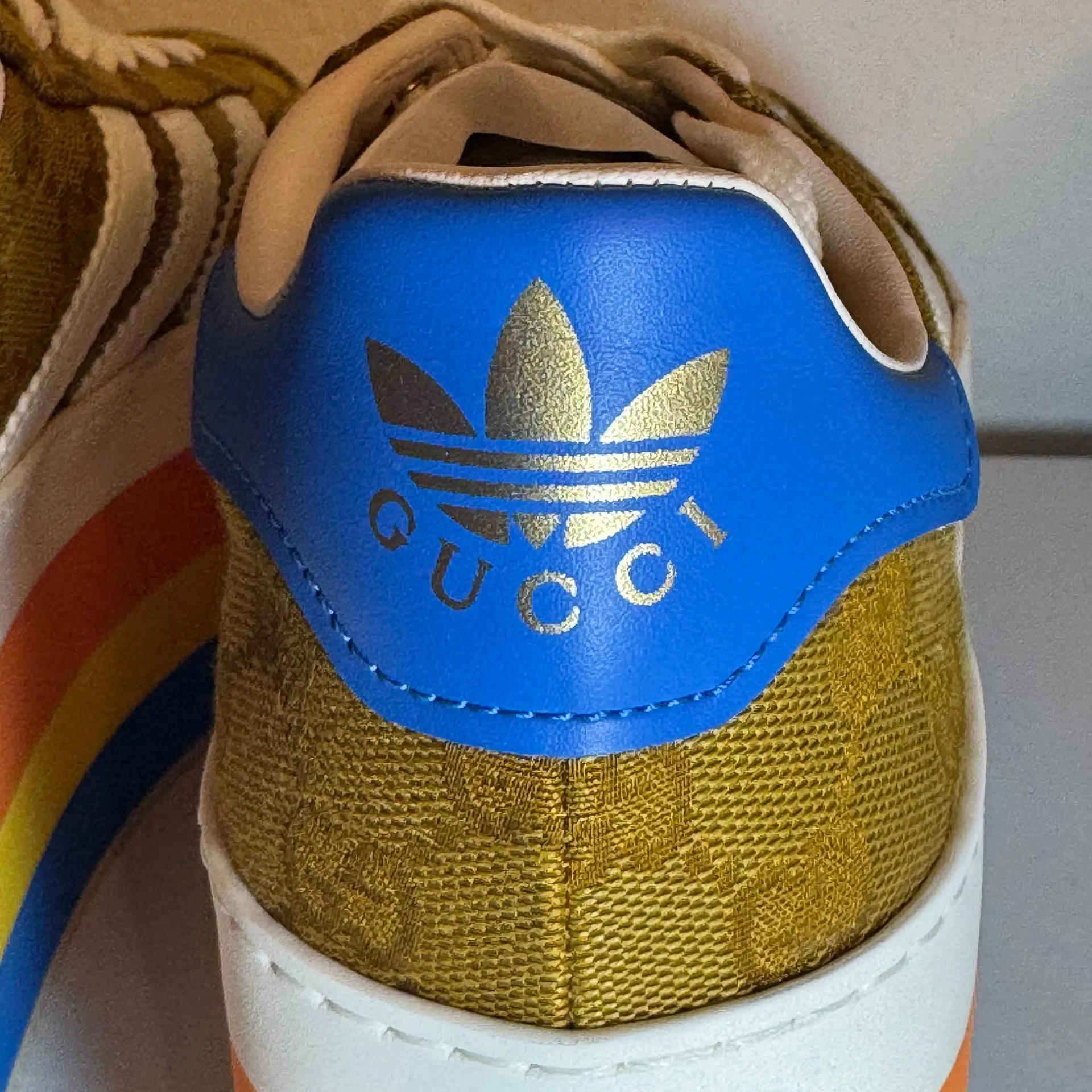 Gucci x Adidas Gazelle Platform Sneakers in GG Canvas Size 8 - Image 5