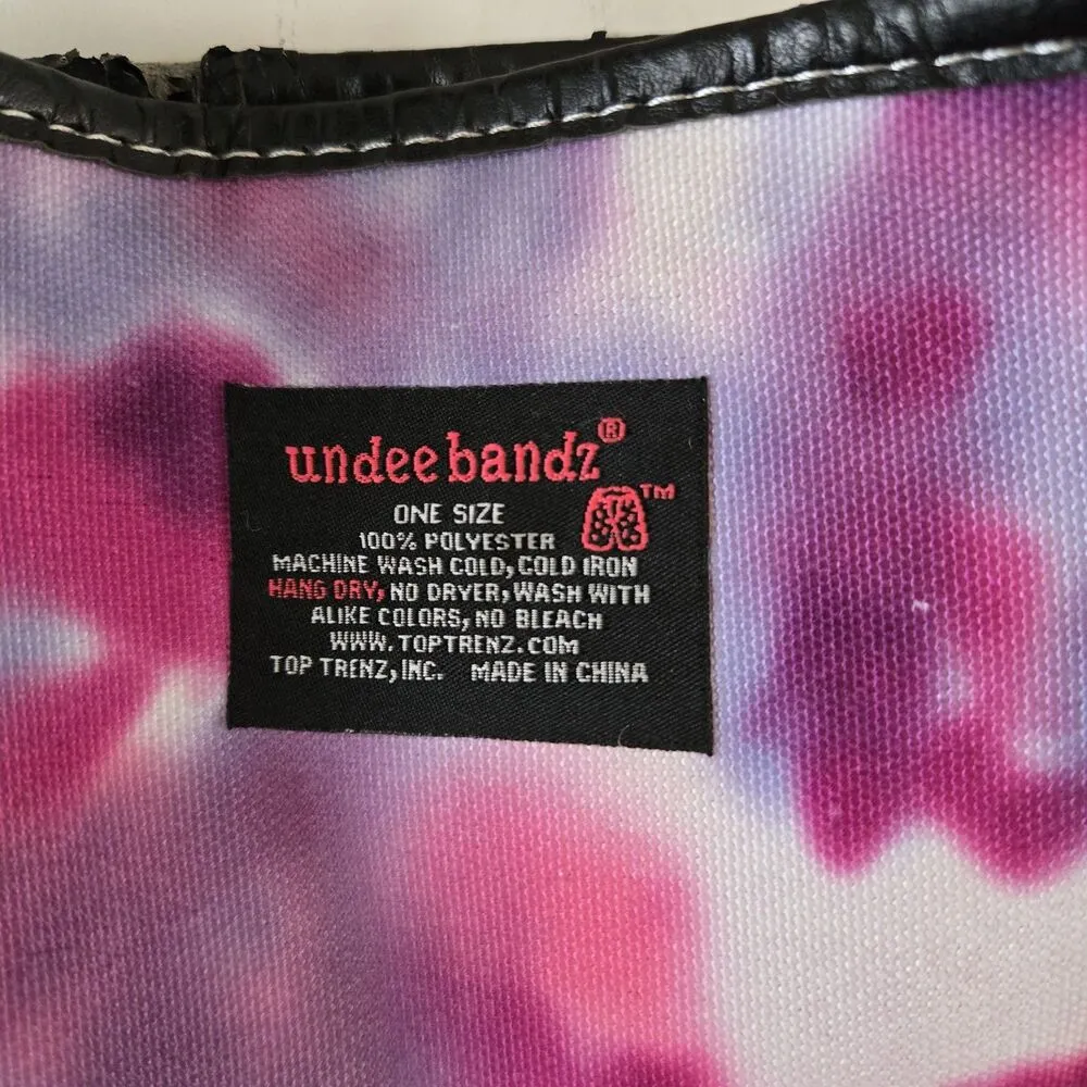 Undee Bandz Crossbody Bag Purse Pink Tie Dye Heart Peace Sign - Image 3