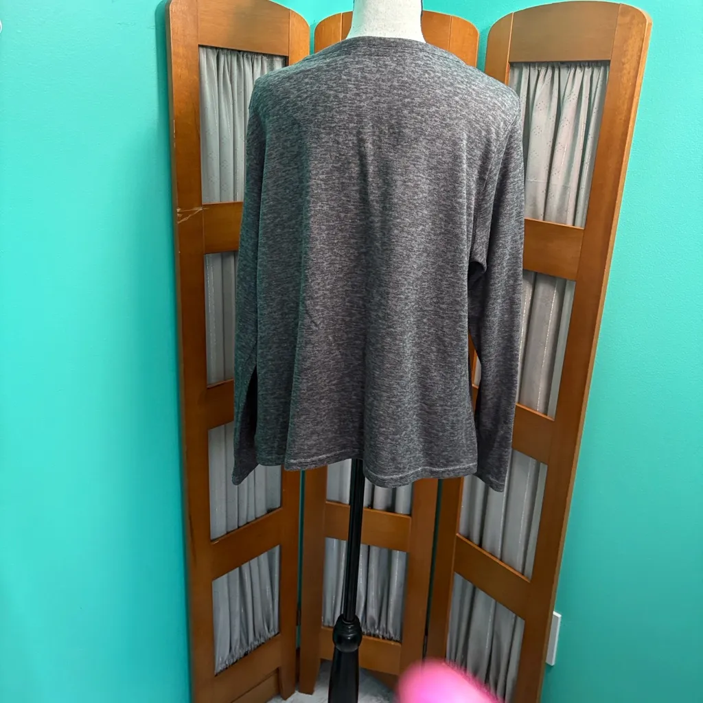 Let’s Get Cozy Mama Bear Long Sleeve comfy tee Top Gray Size L - Image 7