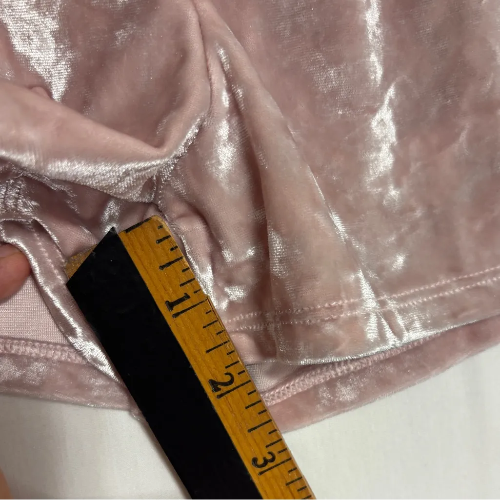 Victoria's Secret Crushed Velvet Velour Sleep Shorts Size XS Soft Pink Coquette - Image 6