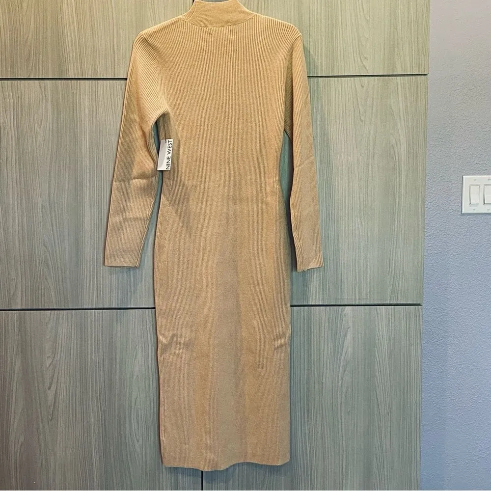 Nine West Tan Camel Bodycon Dress Medium NWT - Image 6