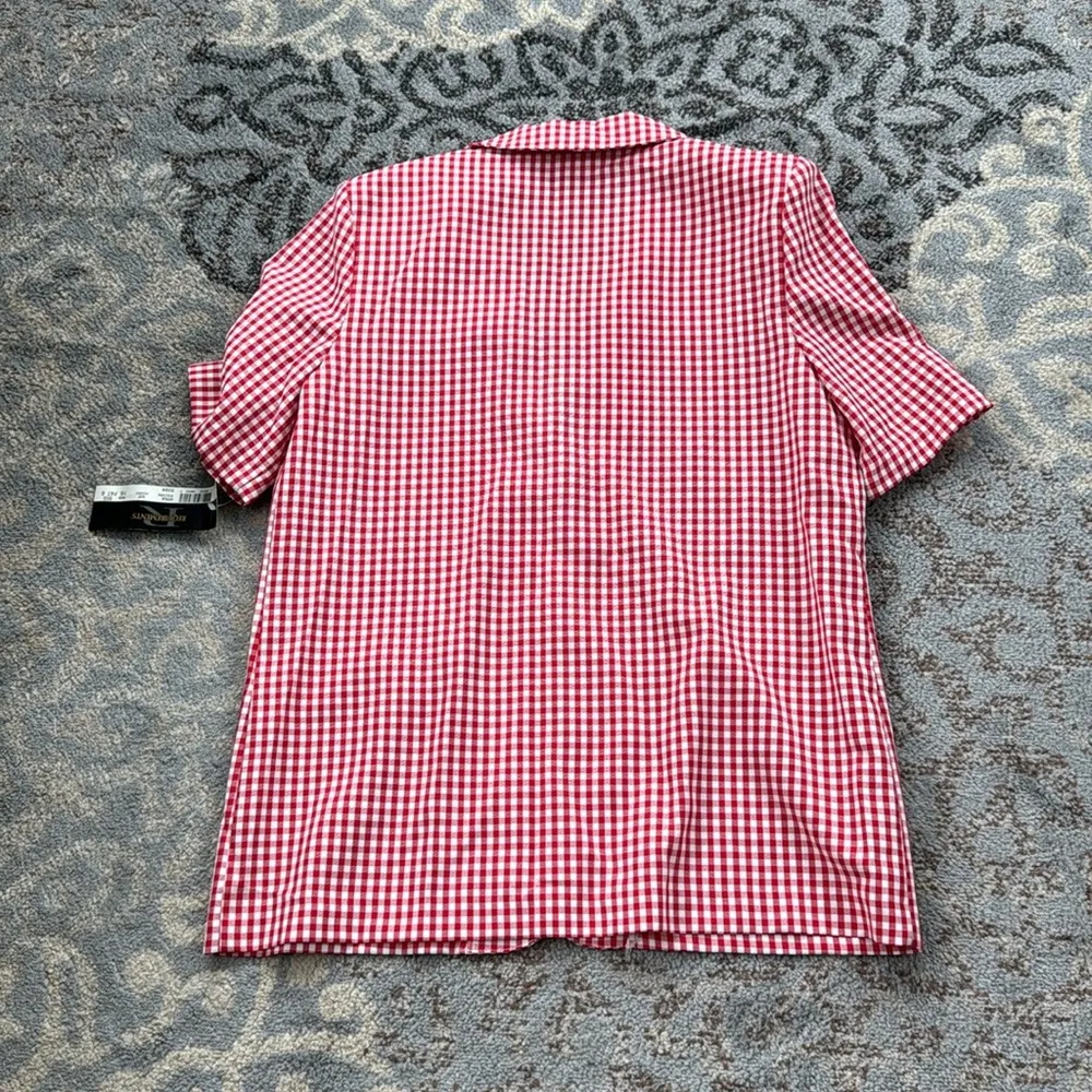 Vintage Requirements Gingham Plaid Blazer Red 16 - Image 6