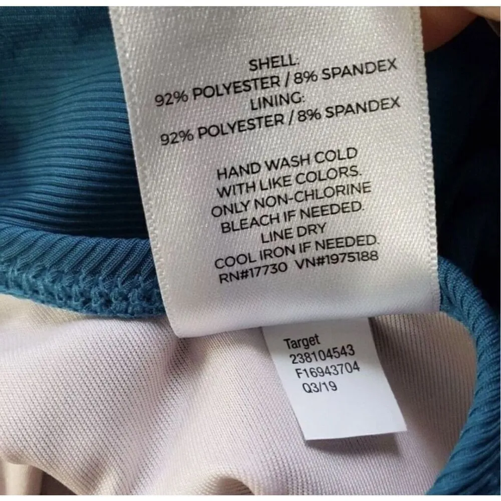 Shade & Shore One Piece Swim Suit Women Size S Open Back Cut Outs  Green - Image 8