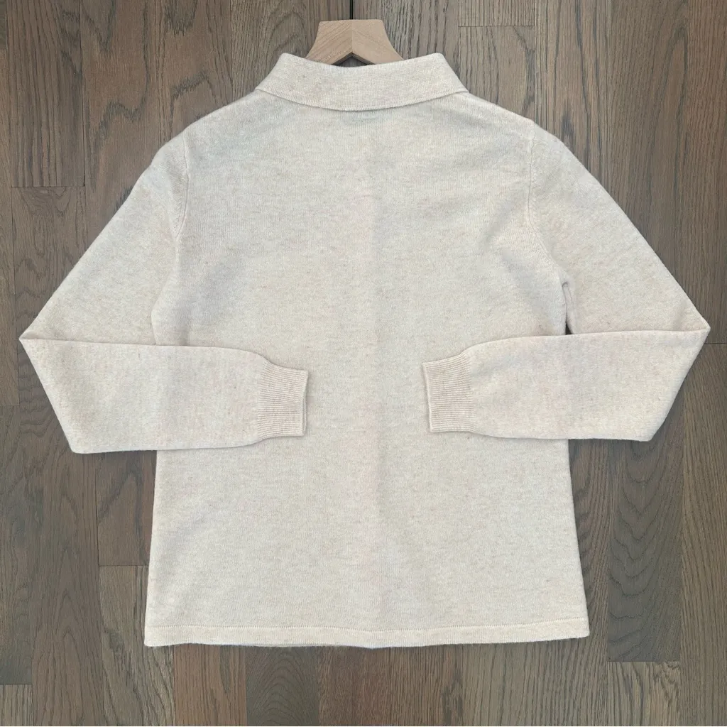 Brochu Walker 100% Wool Button Front Collared Cardigan Sweater Pale Pink Small - Image 7