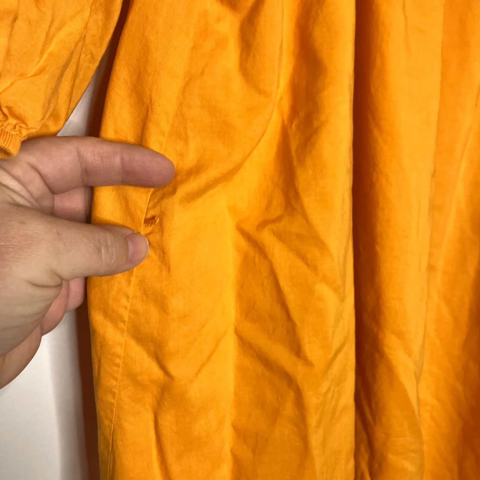 Ann Taylor golden yellow puff sleeve dress flowy off the shoulder women's size L - Image 2