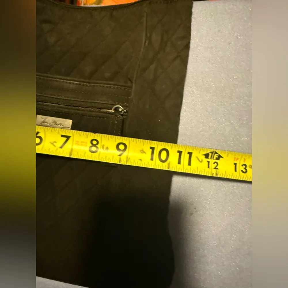 Vera Bradley  Black Crossbody Bag with Adjustable Strap Leopard Material Inside - Image 3