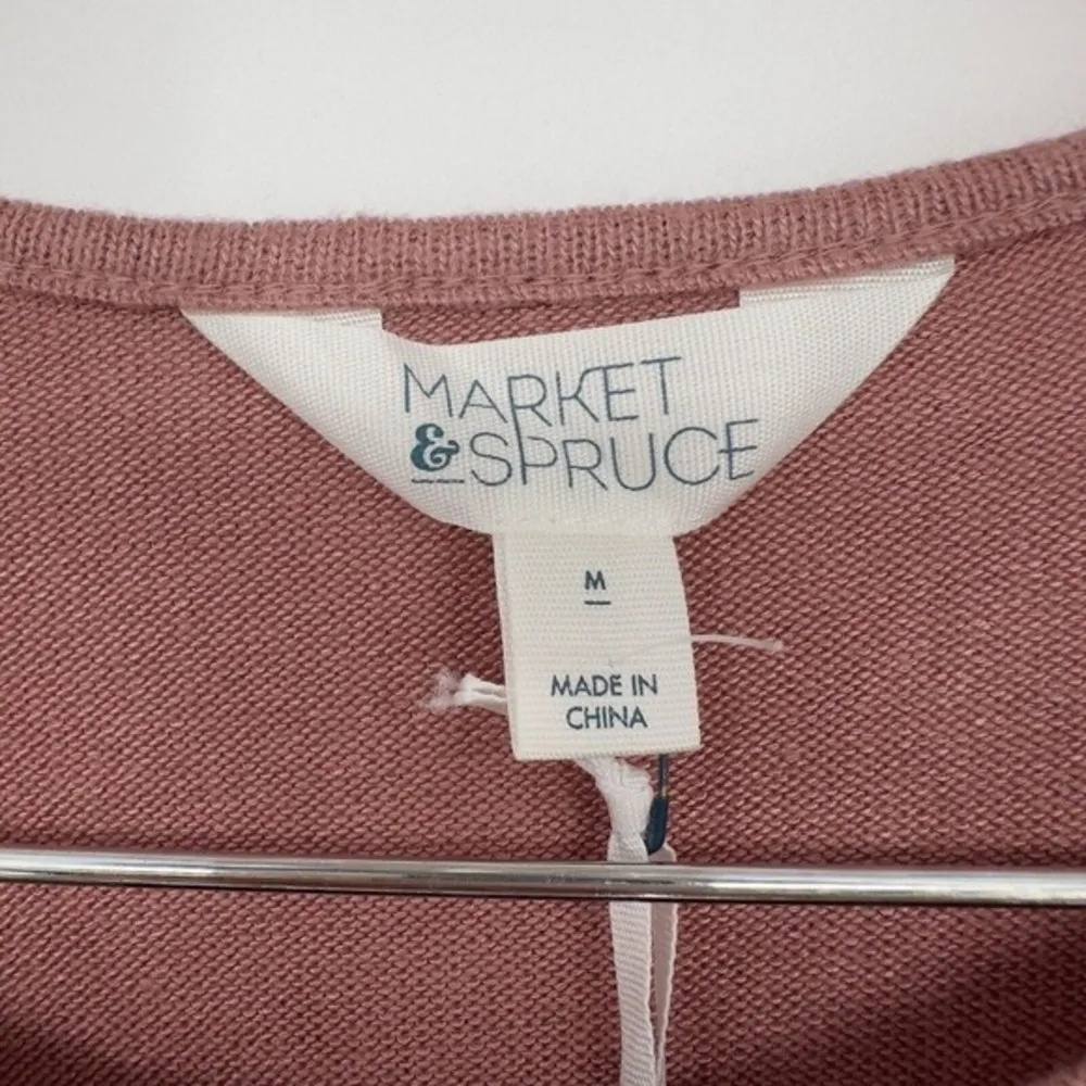 Market & Spruce Stripped Sweater Pink Size Medium Long Sleeve Top - Image 10