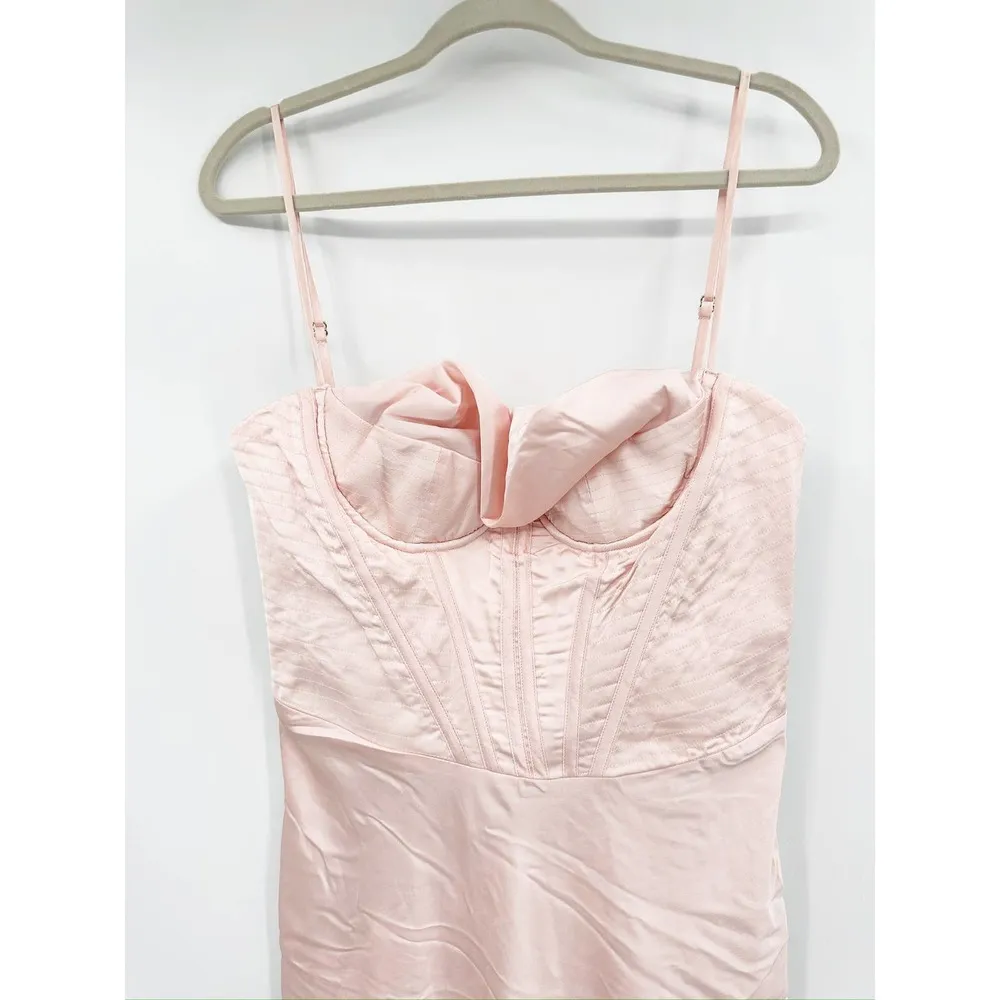House of CB Charmaine Blush Pink Cowl Neck Corset Maxi Dress NWT - Image 4