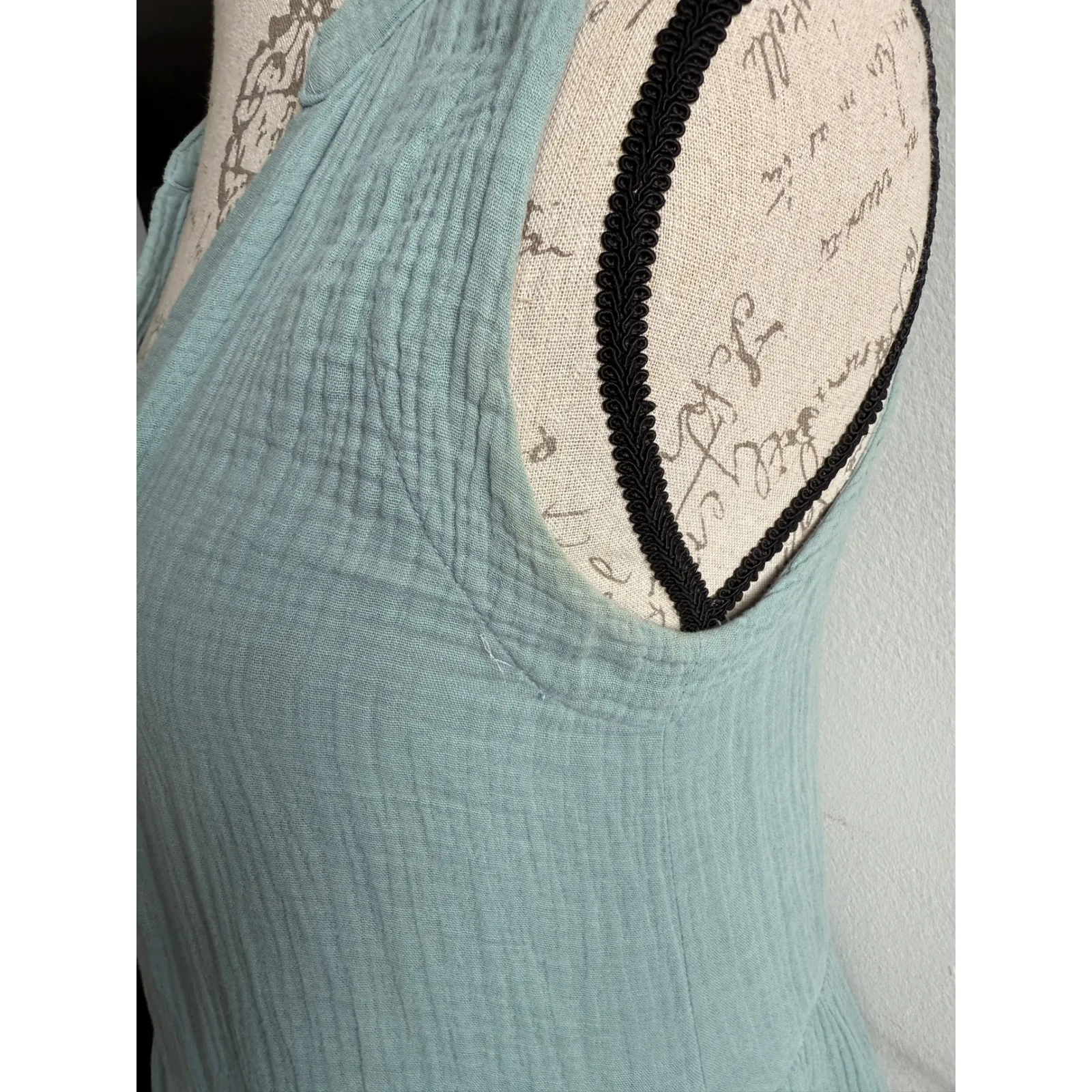 Nation LTD Light Blue Gauze Tiered Midi Dress Size S V-Neck Sleeveless‎ - Image 3