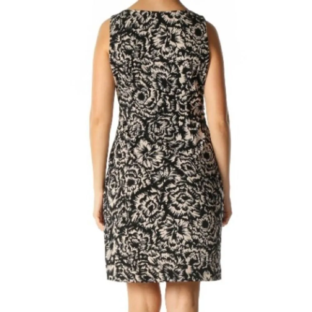 Ann Taylor black & cream colored drop waist floral tunic dress-Size Small - Image 4