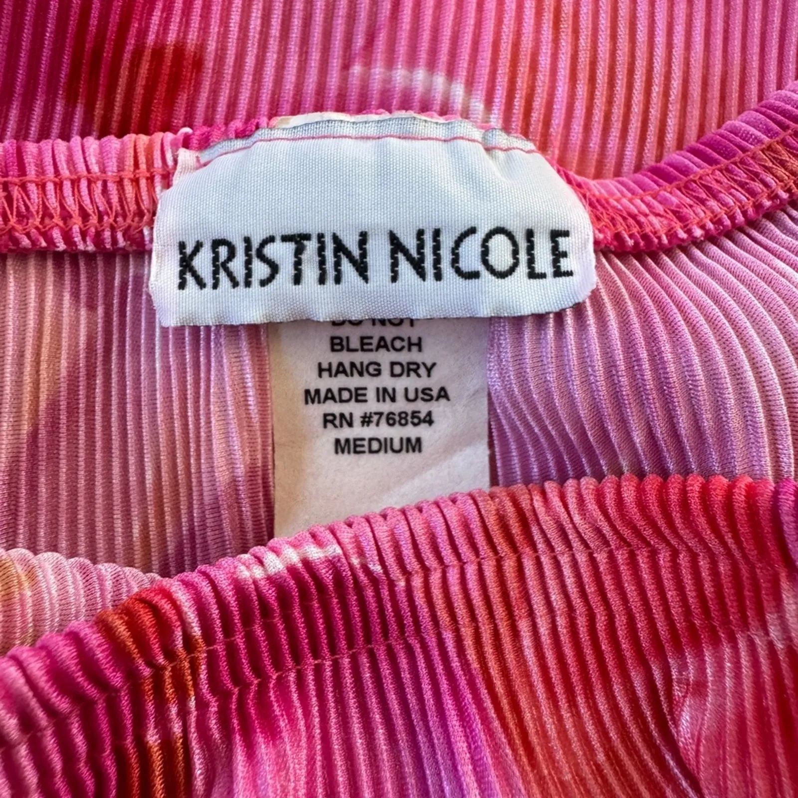 Vintage Y2K Kristin Nicole Pink & Orange Floral Print High Low Stretchy Skirt - Image 7