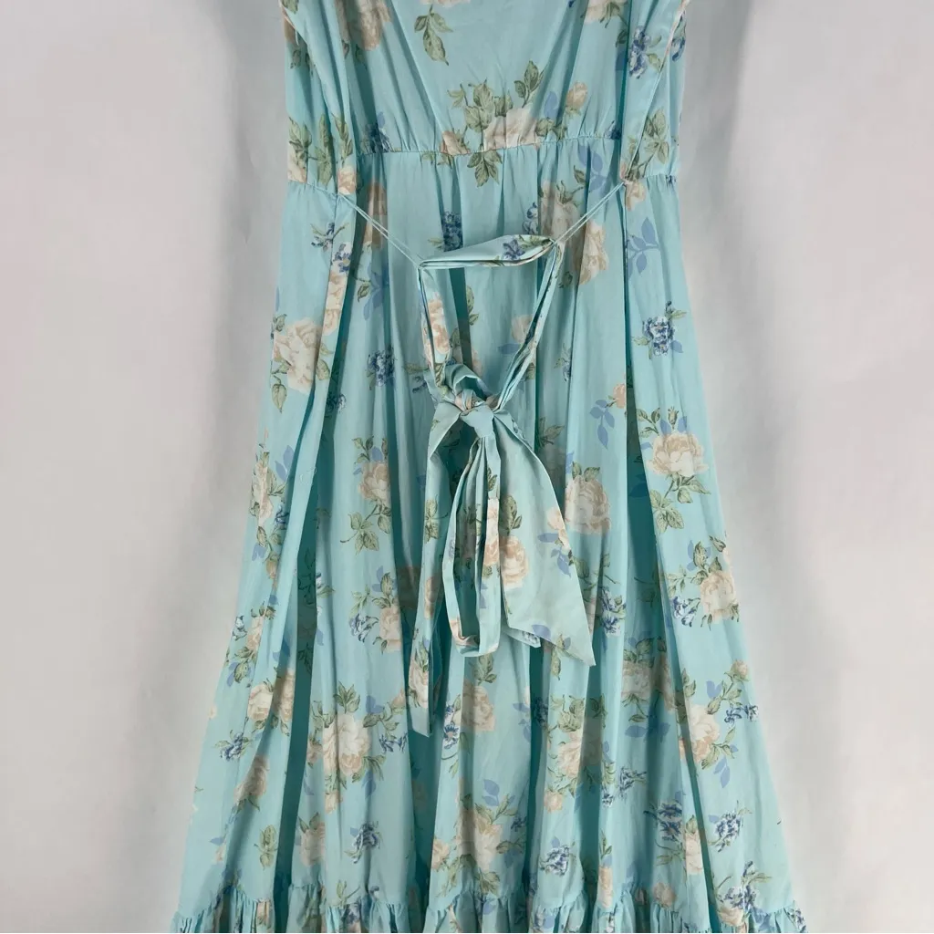 LoveShackFancy X Target Estelle Puff Sleeve Dress Pastel Blue Floral Midi‎ - Image 10