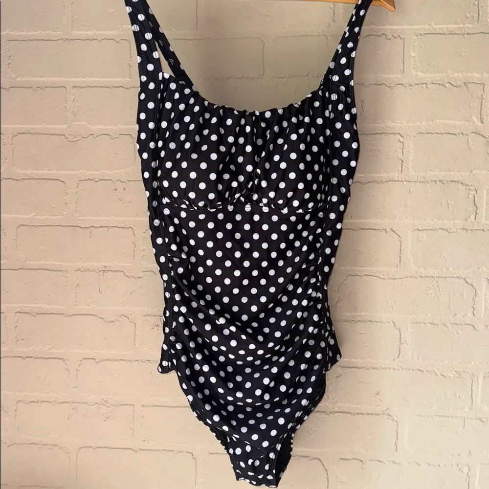 Aqua Eve swimsuit bathing suit polka dot black white Xl padded chest modest NEW - Image 2