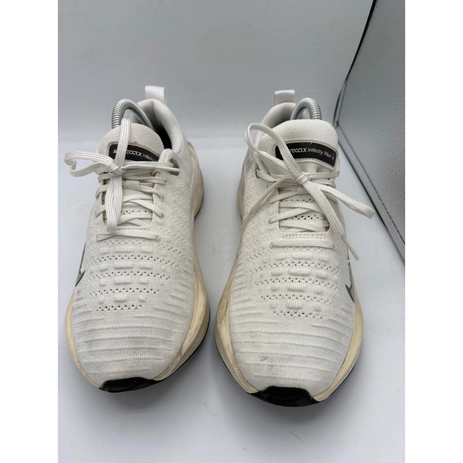 Nike React Infinity Run Flyknit 4 Women's White Running Shoes Size 7 - Image 5