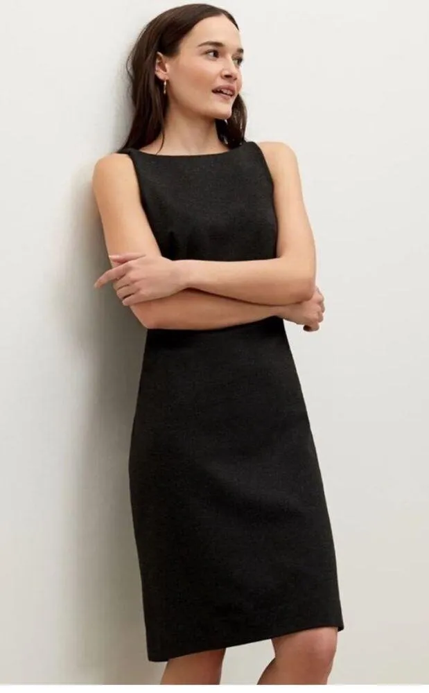 MM Lafleur Sheath Dress Lydia Ponte Knit Twist Shoulder Grey 2 - Image 6