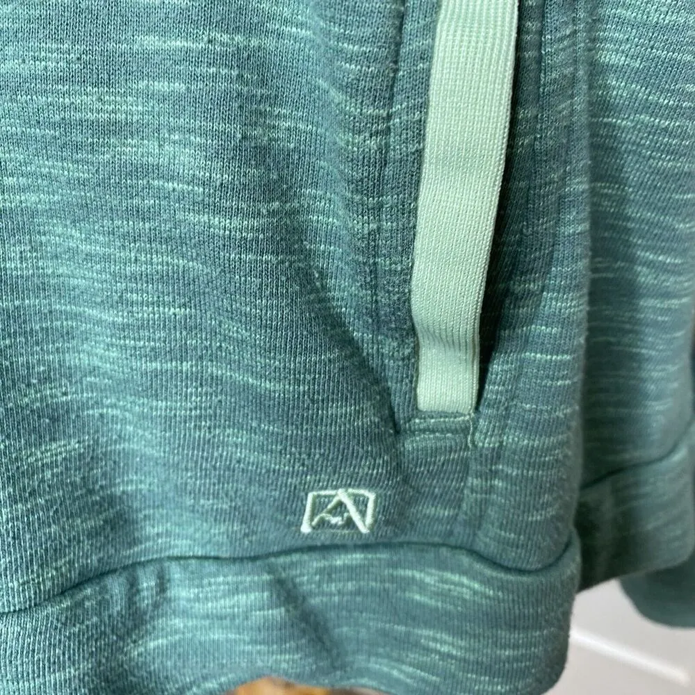 Avalanche Sweatshirt  Green 1/4 Snap Pockets Cotton Camp Hike Size Large Womens - Image 2