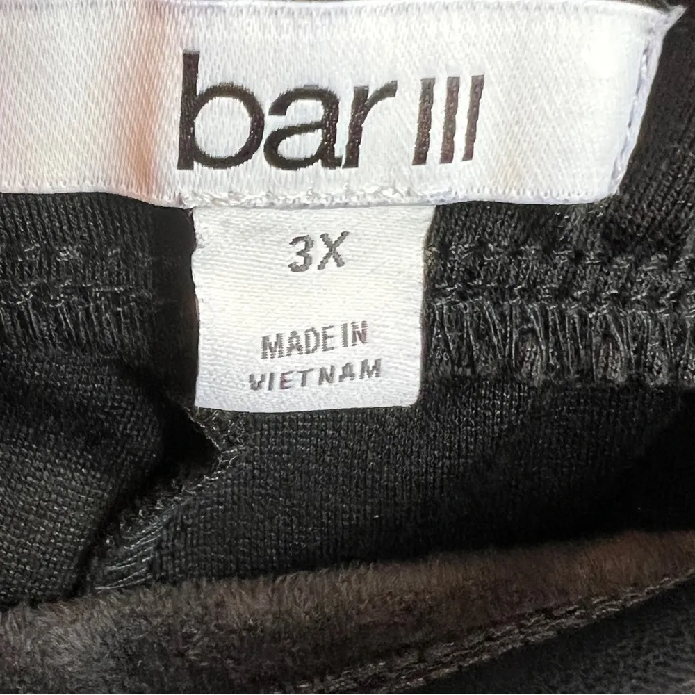 Bar lll Size 3X Faux Pleather Pull On Pants Stretch Waistband Zipper Pant Legs - Image 8