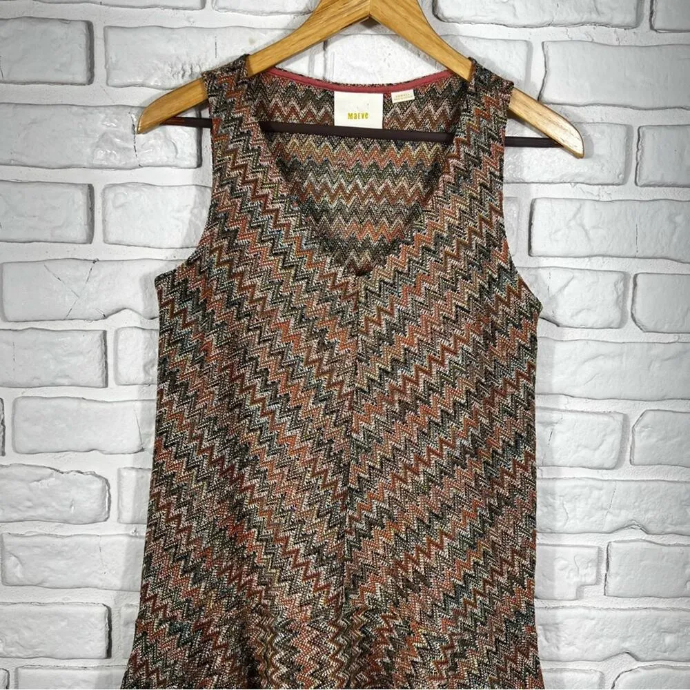 MAEVE Anthropologie Westwater Chevron Dress Size XS - Image 12