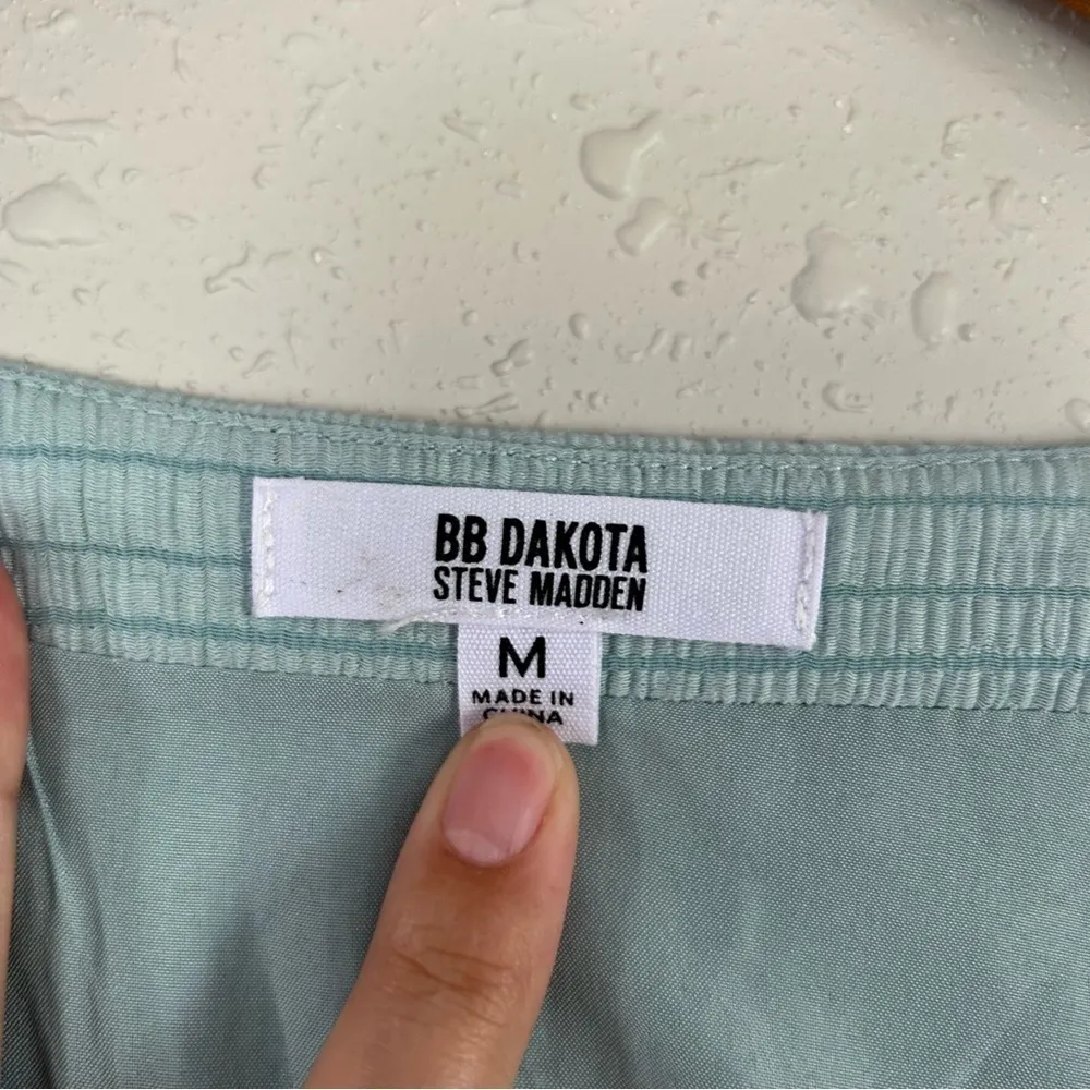 BB Dakota by Steve Madon Mint Green Puff Sleeve T-Shirt Dress w Pockets Medium - Image 4