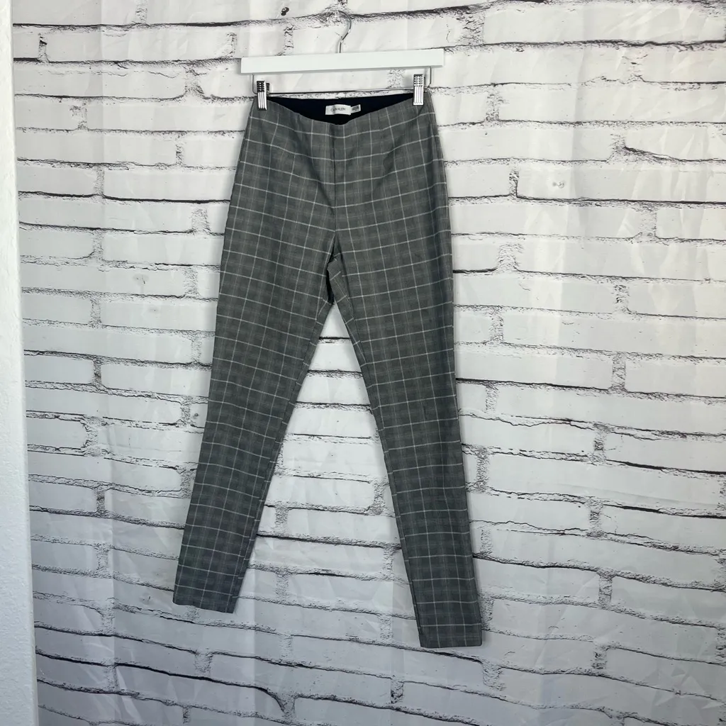Calvin Klein Plaid Ankle Dress Pants Slim Fit Stretch Gray Women’s 2 Workwear - Image 8