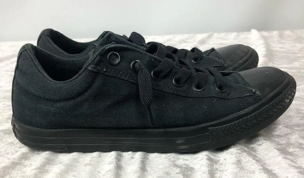 Converse shoes black chuck taylor all star sneakers size 8 unisex junior - Image 4