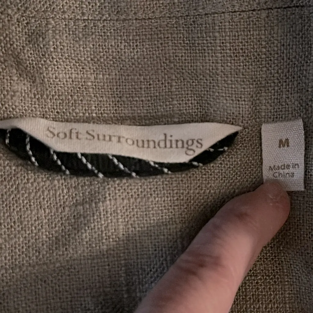 Soft Surroundings Sheridan Blazer Linen Blend Pockets Medium Oversized 2CC19 - Image 10