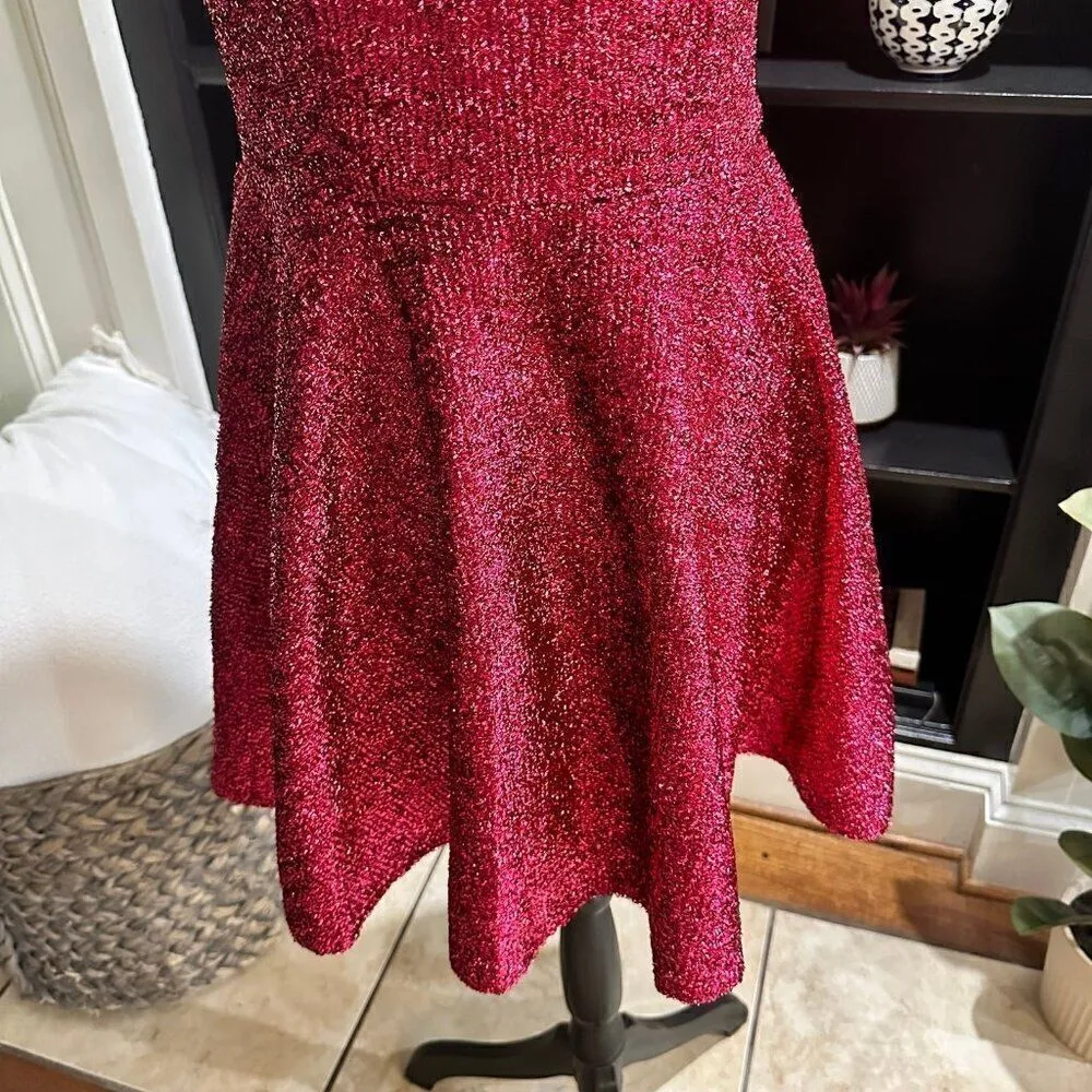 Lulus Shimmer Barbie City Fuchsia One Shoulder Mini Skater Dress Size M Pink Size M - Image 5