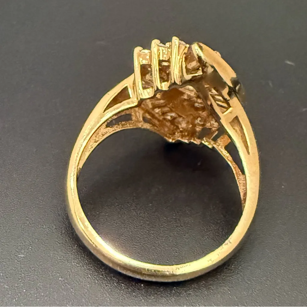 Vintage 925 Gold Over Sterling Silver Vermeil Engagement Fashion Ring Size 7 5g. - Image 6