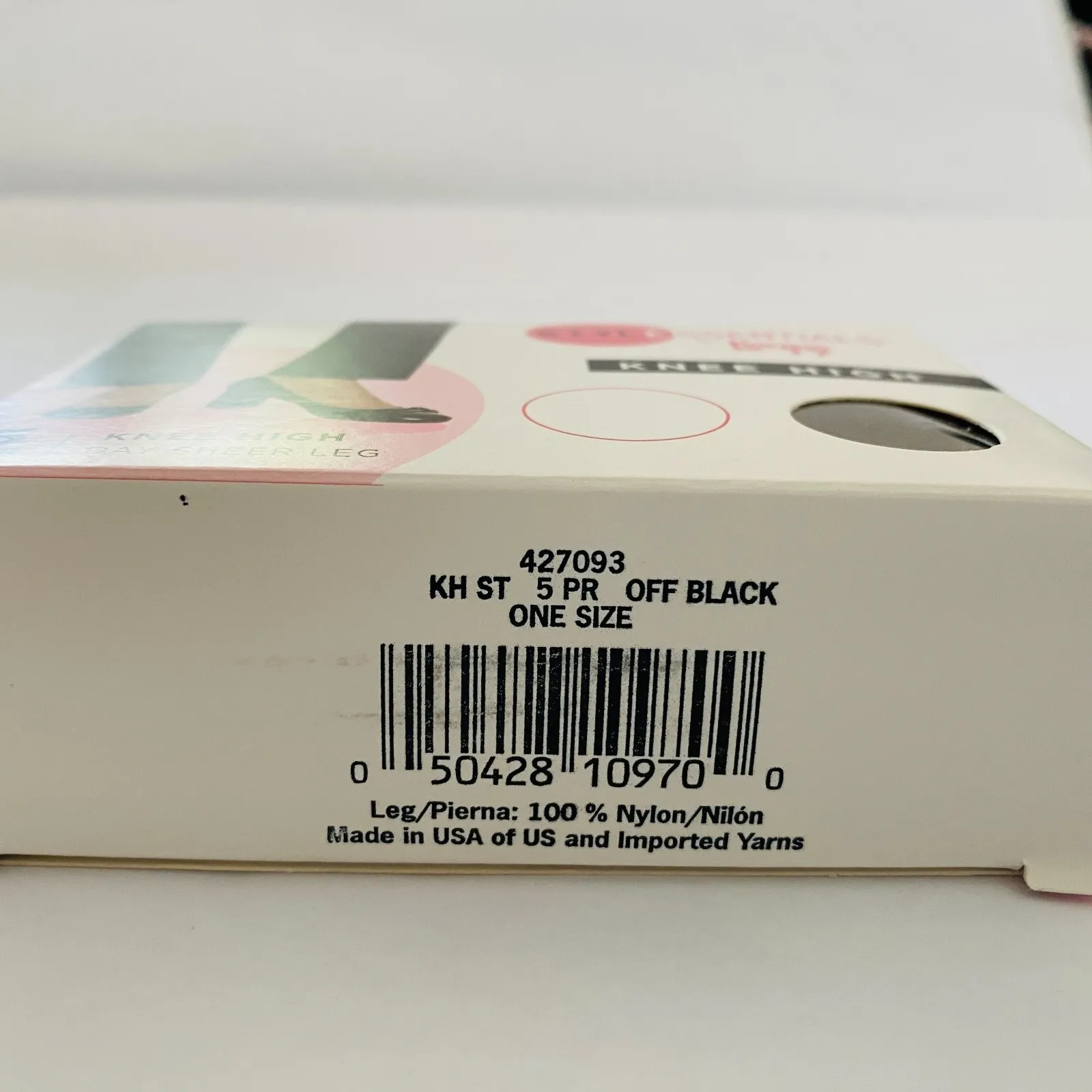 Style Essential by Leggs 5 Pair Off Black Knee High Sheer Hosiery 95 - Image 3