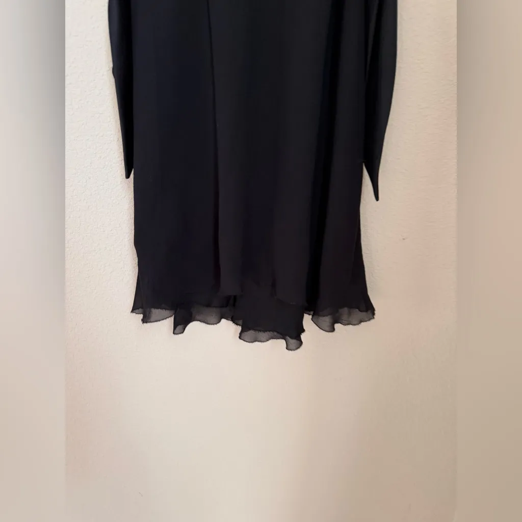 NWT Nicole Miller Black Strapless Tie Midi Dress, Size 0 - Image 2