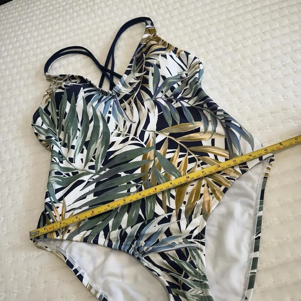 Hurley One Piece Swimsuit Cayman Palms Palm Leaves NWOT Sz S Small - Image 2