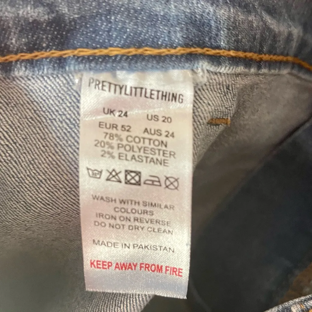 PrettyLittleThing Plus Stretch Jeans High Rise Blue Size  20 Plus Denim Casual - Image 7