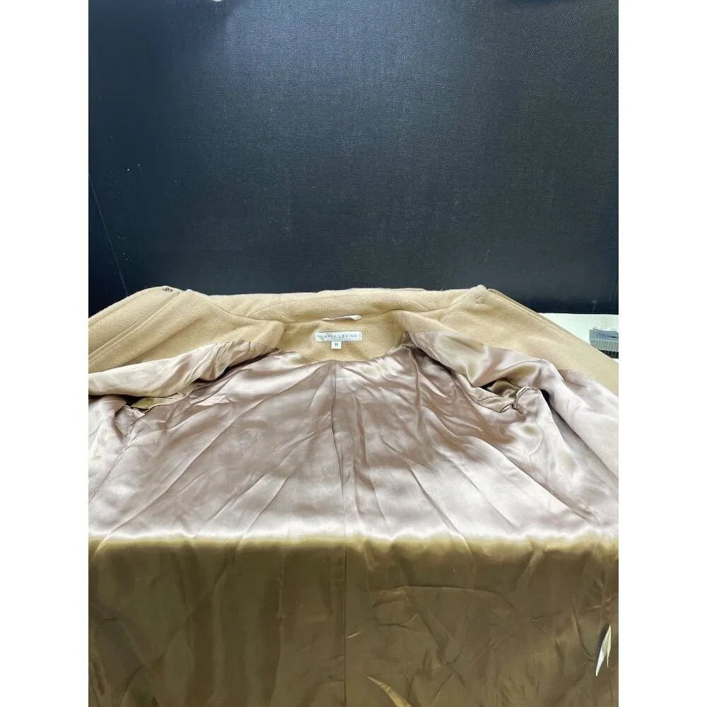 Larry Levine Women's Tan Coat Zip up & Button Closure Size 14 SKU 5705 - Image 7