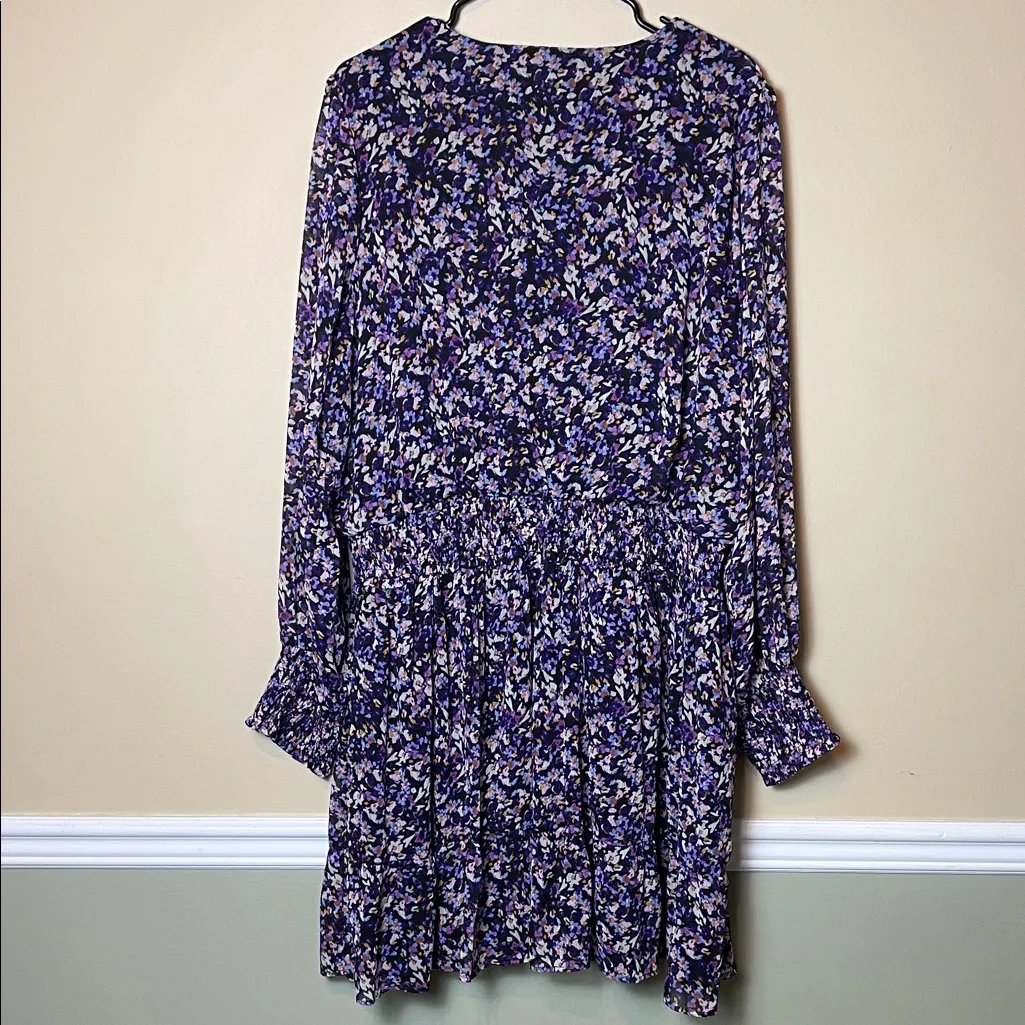 Nine Britton Women’s Floral Print Dainty Multicolor Smocked Long Sleeve Dress - Image 6