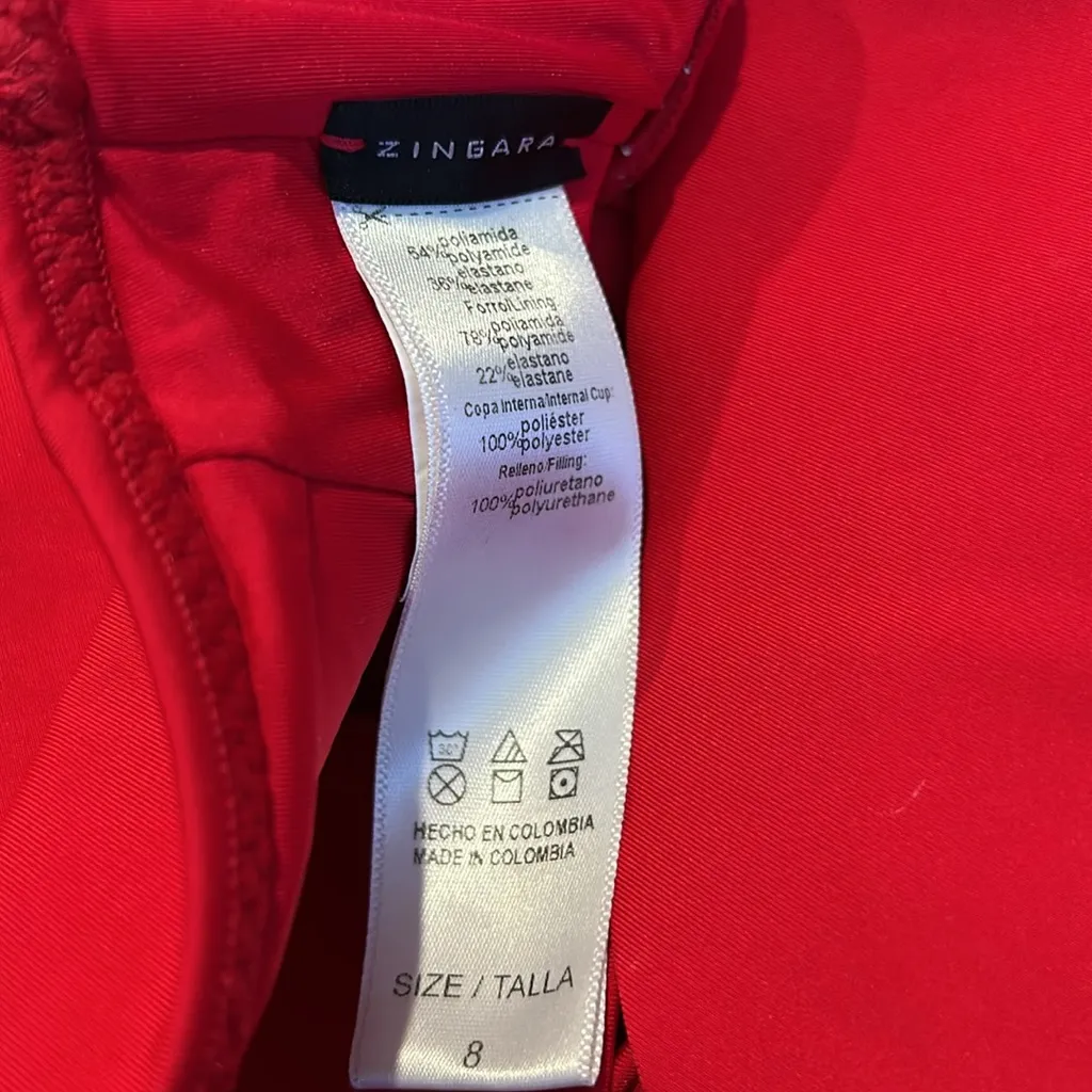 ZINGARA lipstick red bikini top Size 8 - Image 4