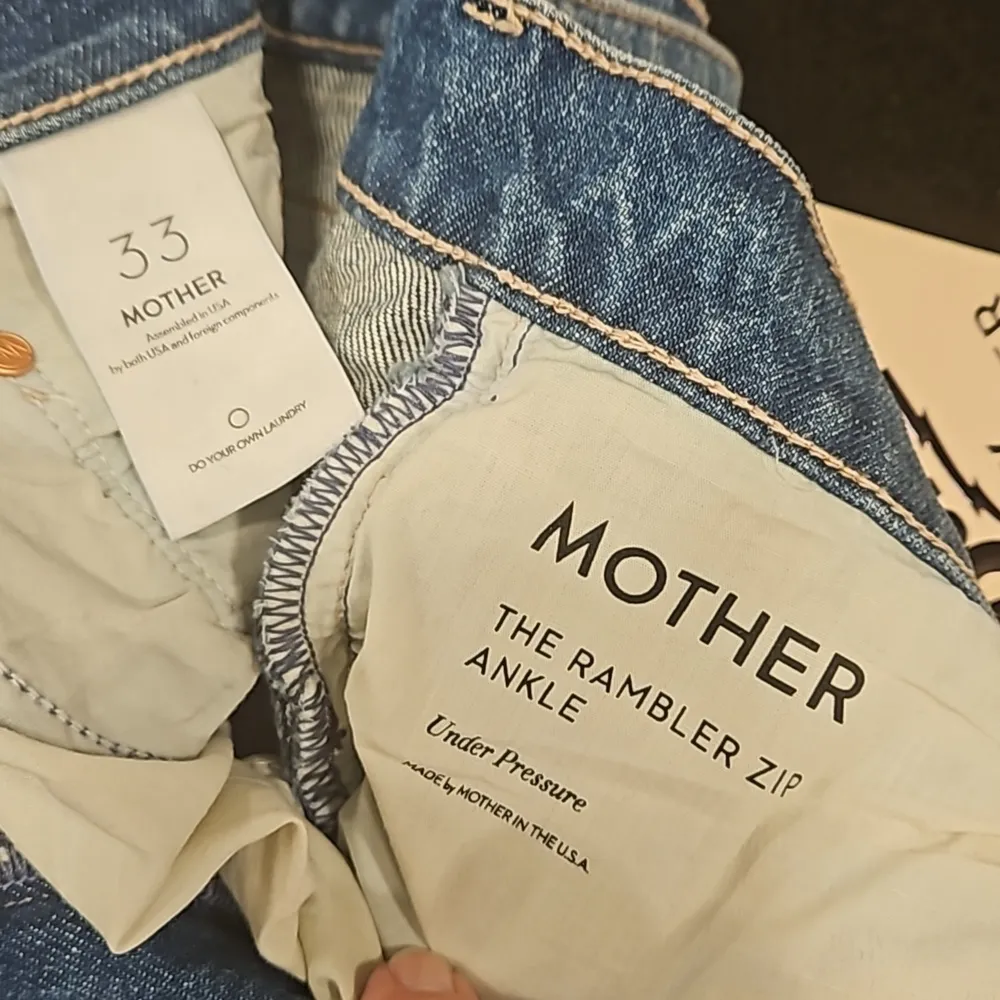 đź’•BOWIE x MOTHERđź’• The Rambler Zip Ankle Jeans ~ Under Pressure 33 NWT Blue - Image 16