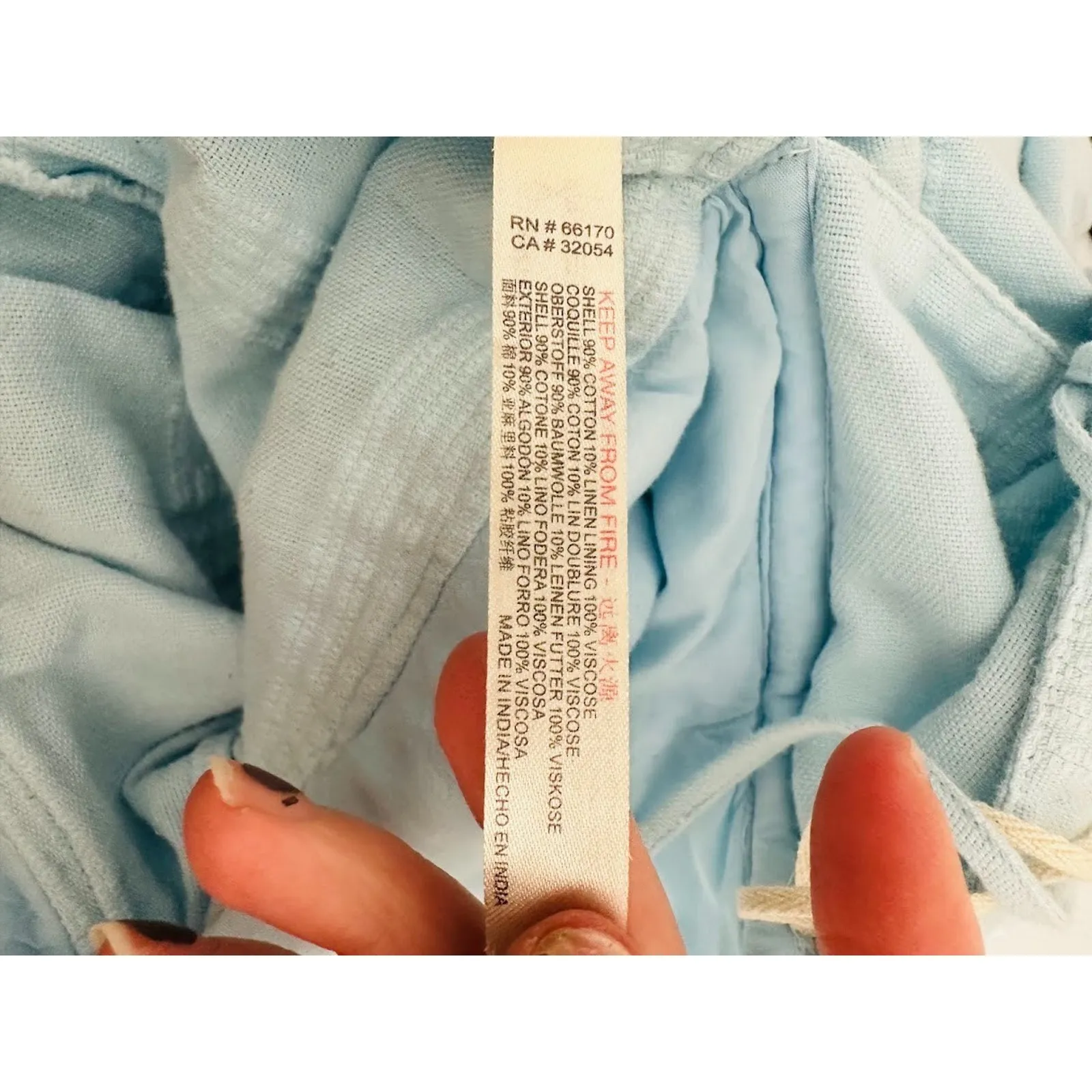 Free People Go Get Em Skort Dress Linen Romper Large Blue Coastal Beach Resort - Image 10