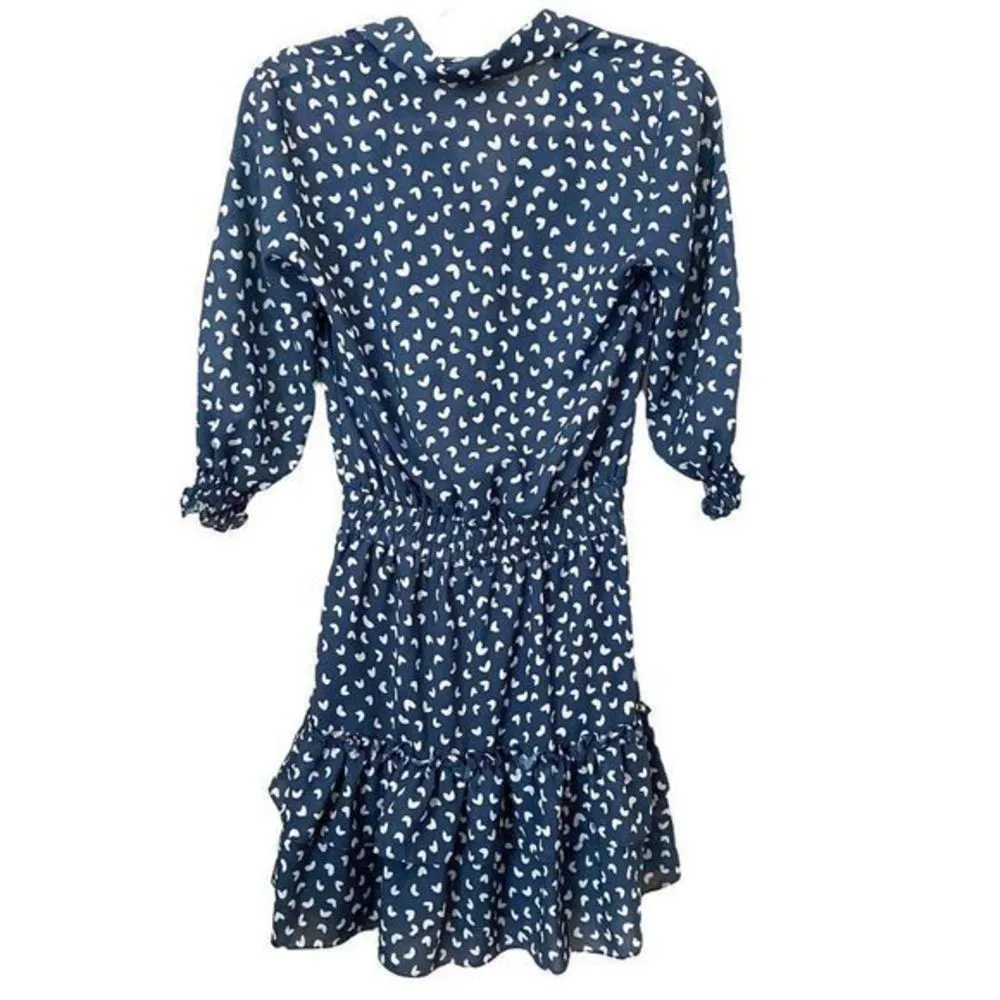 WAVERLY GREY LIBERANT Patterned Mini Dress‎ Blue Size XS - Image 5