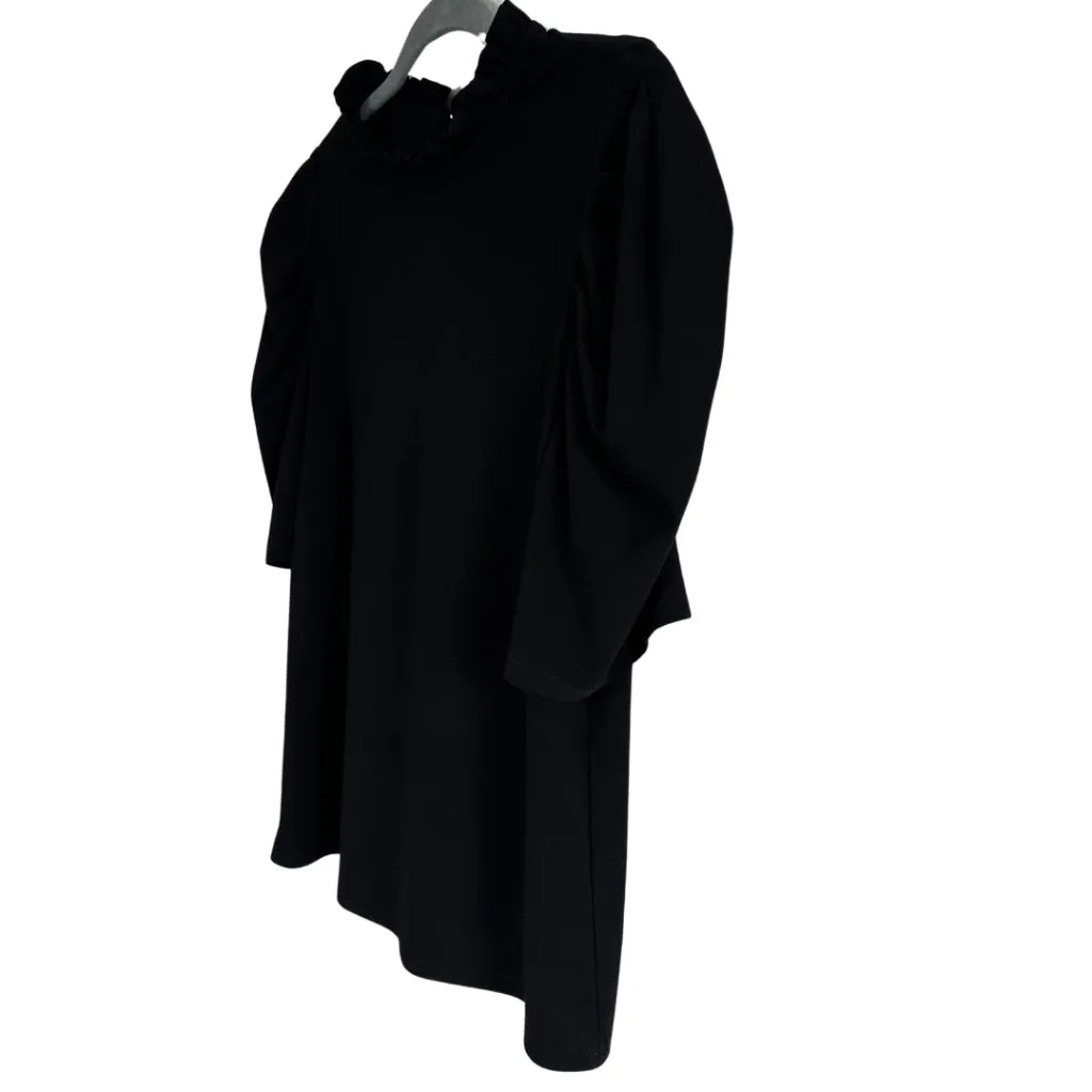 CeCe Black Rouched Sleeve Top Medium - Image 2