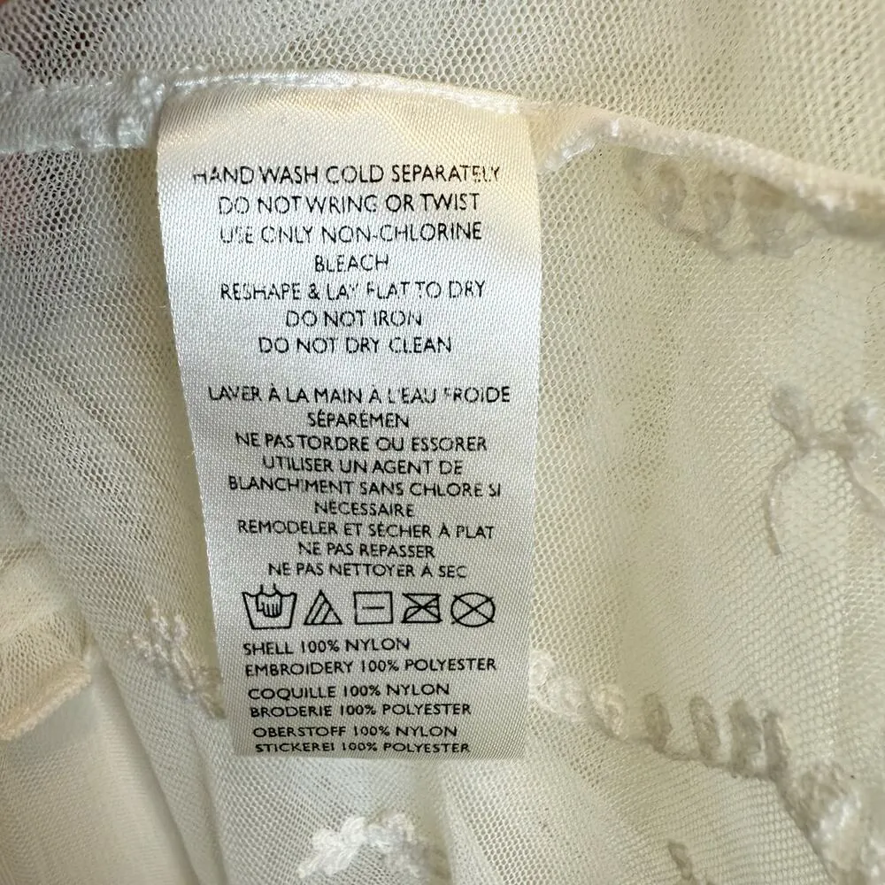 Free People Stevie Embroidered Maxi Dress Tea Flowy Ivory Sheer Floral Lined S - Image 13