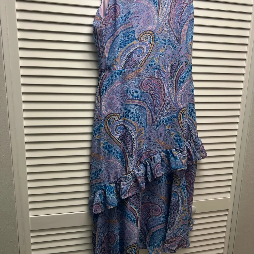 SAME EDELMAN Summer Ruffle Asymmetrical MIDI Dress size 8 NWT - Image 4