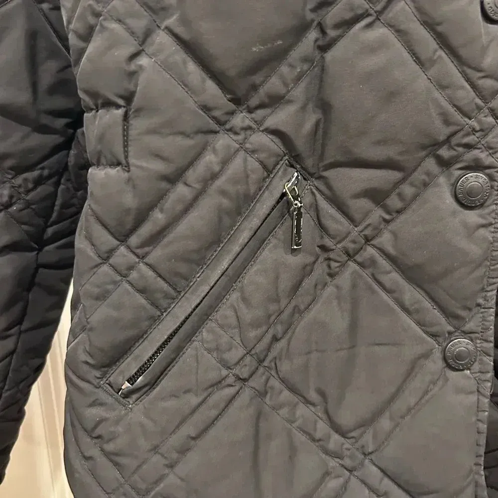 Eddie Bauer Black Goose Down Quilted‎ Jacket Coat women’s size Small - Image 2