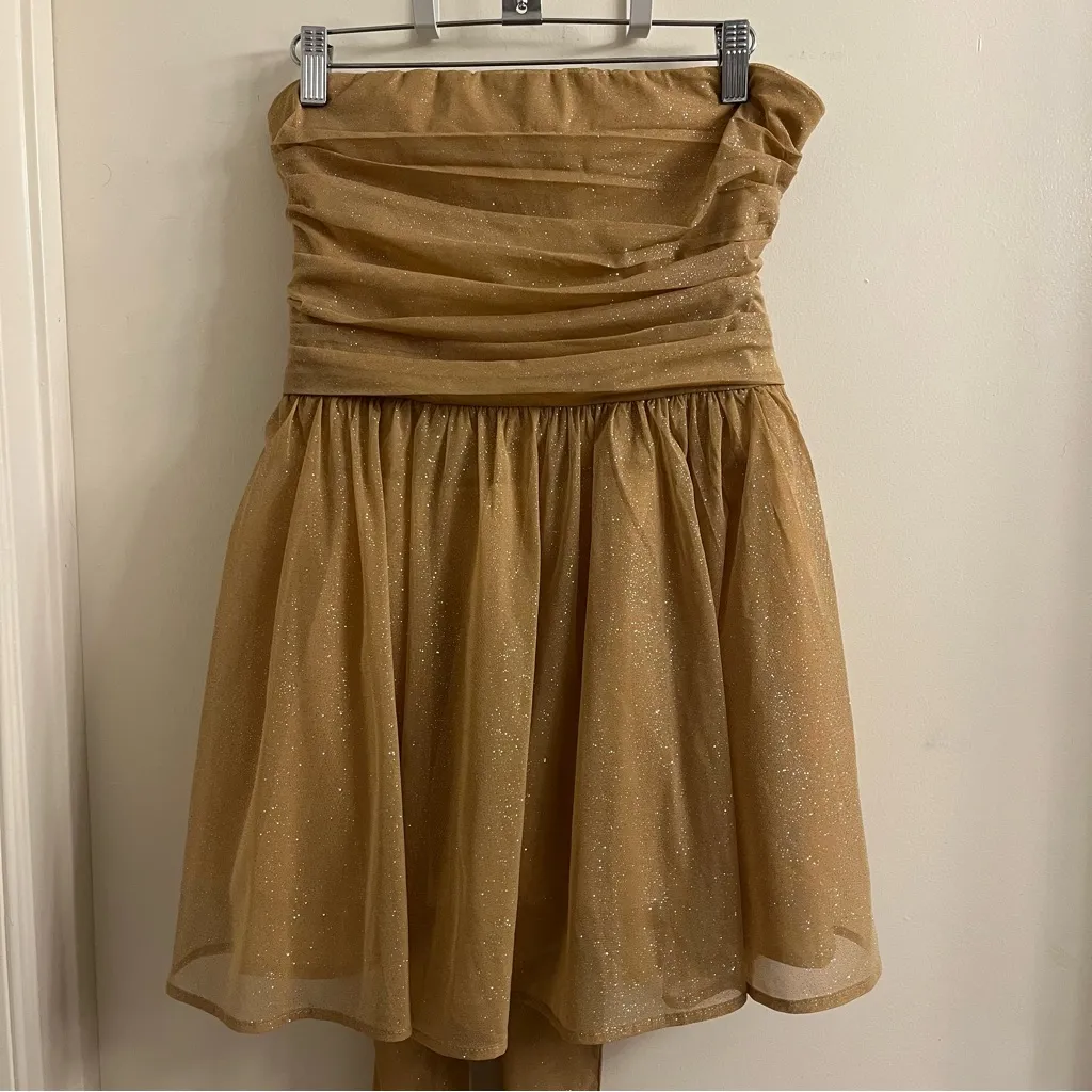 Babyboo Katrina Mini Dress Gold Sparkle Medium - Image 4