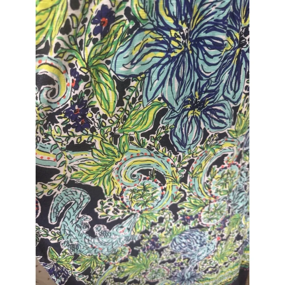 Lilly Pulitzer Surplice Raina Navy Escape Artist Side Slit Maxi Dress XS - Image 5