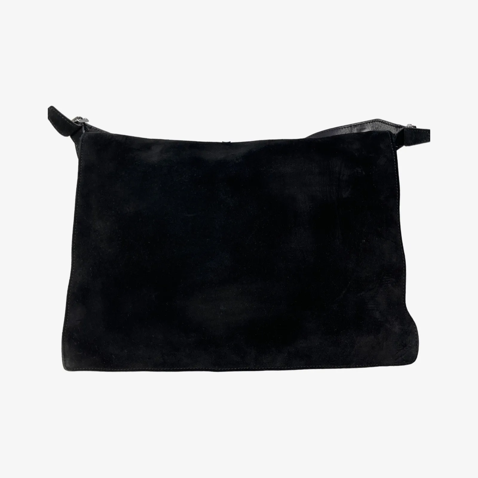 Gucci Black Suede Shoulder Bag 001 3266 Vintage Messenger Style Made In Italy - Image 7